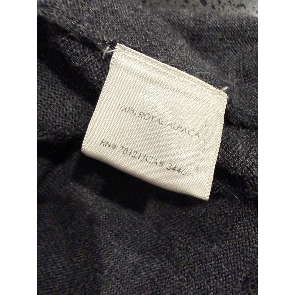 Eileen Fisher 100% Royal Alpaca Grey Colorblock Open Front Cardigan Wrap XL - Picture 6 of 7